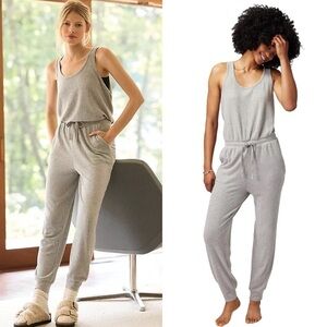 SPIRITUAL GANGSTER Harmony Rib Jogger Jumpsuit XS in gray